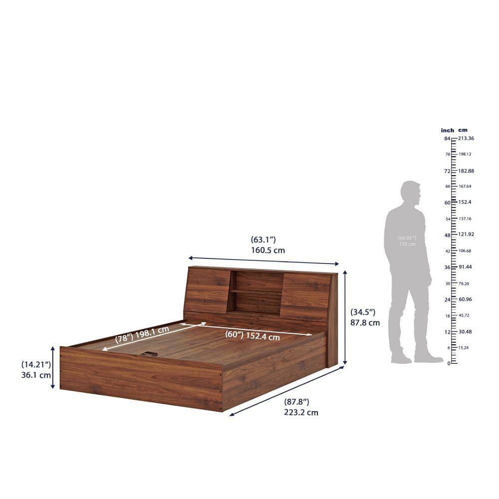 Orion queen platform storage shop bed